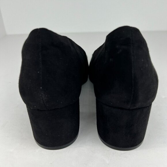 Lane Bryant Womens Black Suede Pointed Toe Slip On Block Size 9 W Pump Heels - Picture 5 of 10